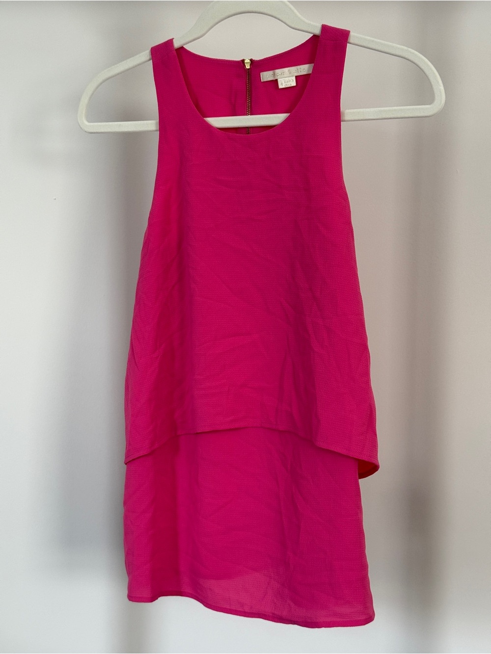 Cooper & Ella Peyton Hot Pink Two Tiered Tank Top Size Small